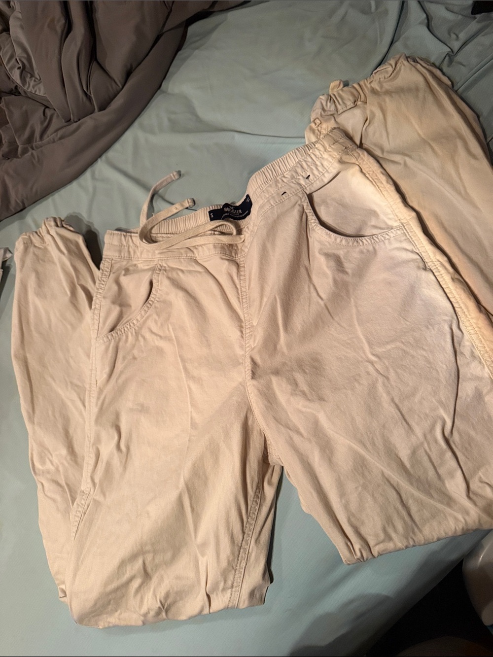 Hollister Light Beige Track Joggers